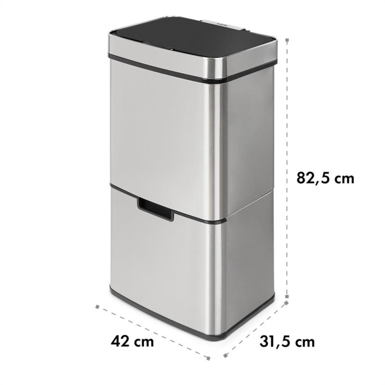 Klarstein Touchless raccoglitore di rifiuti sensore 72L 4 contenitori ABS /  PP / acciaio inox Argento metallizzato