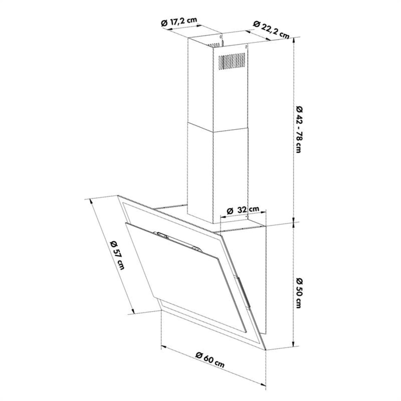 Klarstein Mirage 90 Hotte murale aspirante 90cm 550 m³/h LED