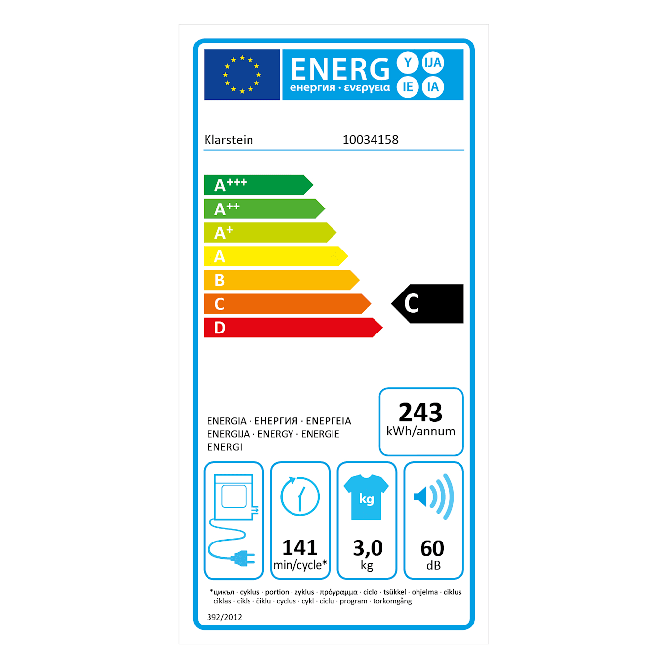 Mini sèche linge 3 kg