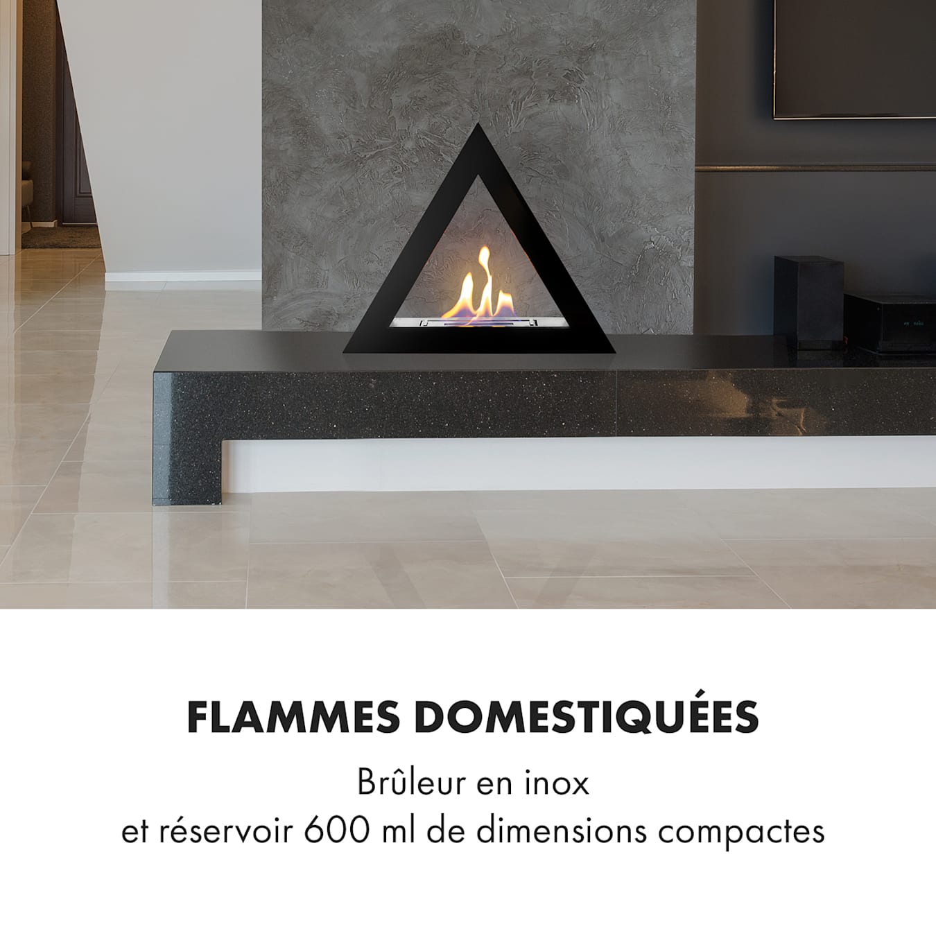 Klarstein Fireplace Phantasma Skyfire Cheminée bio-éthanol sans