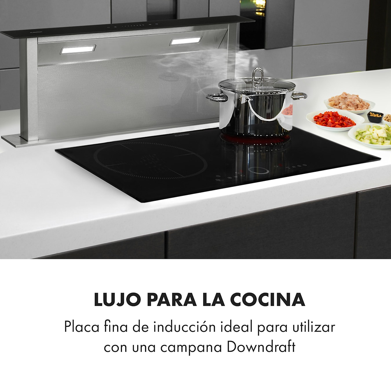 Klarstein Delicatessa 80 Cocina de inducción 3 zonas 7400W Vitrocerámica