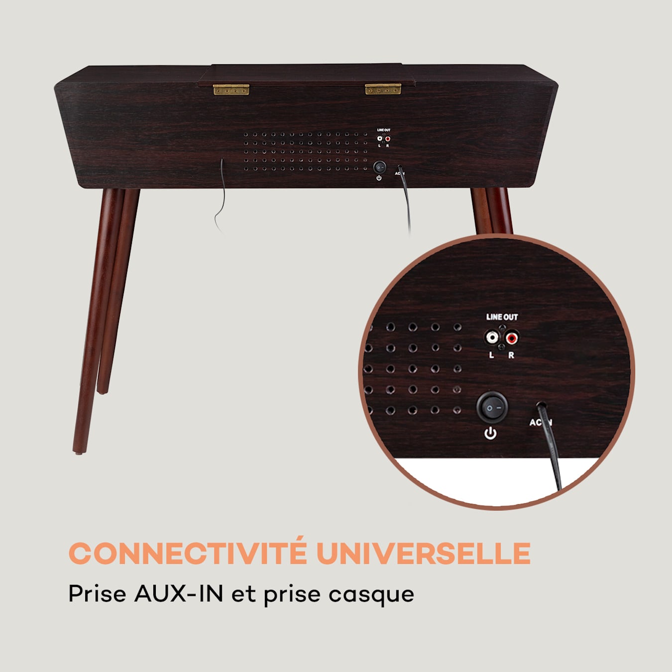 Auna - 10033746 Platine Vinyle Bluetooth Moteur CC Numérique Plastique  Marron - Platine - Rue du Commerce