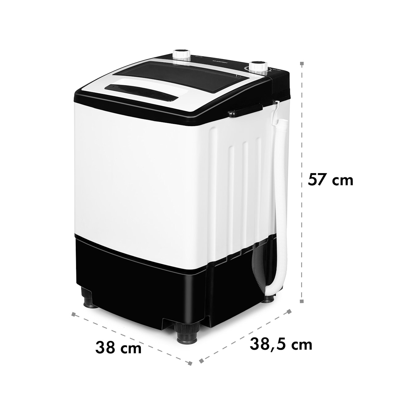 oneConcept Ecowash-Pico Mini machine à laver avec essorage 3,5 kg 380 W -  noir Noir