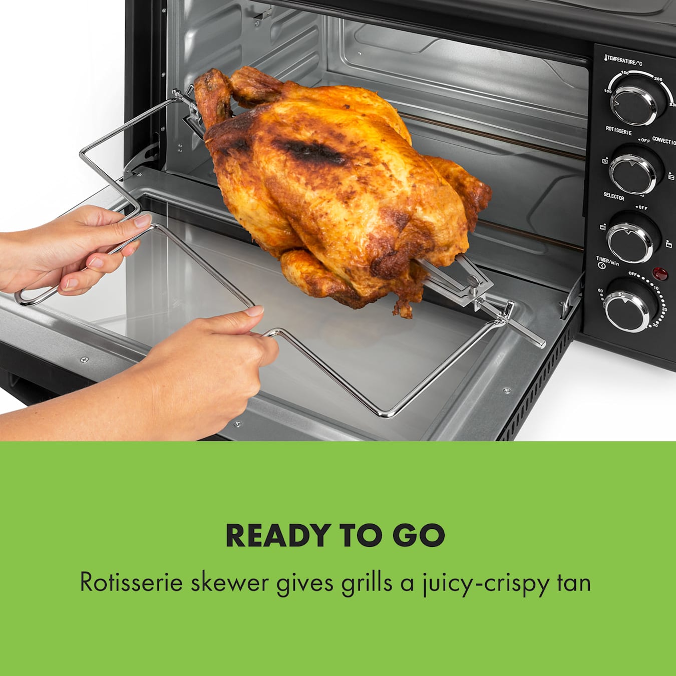 Mini Oven with Rotisserie & Convection 60L Electric 2000W & 60 Minutes  Timer