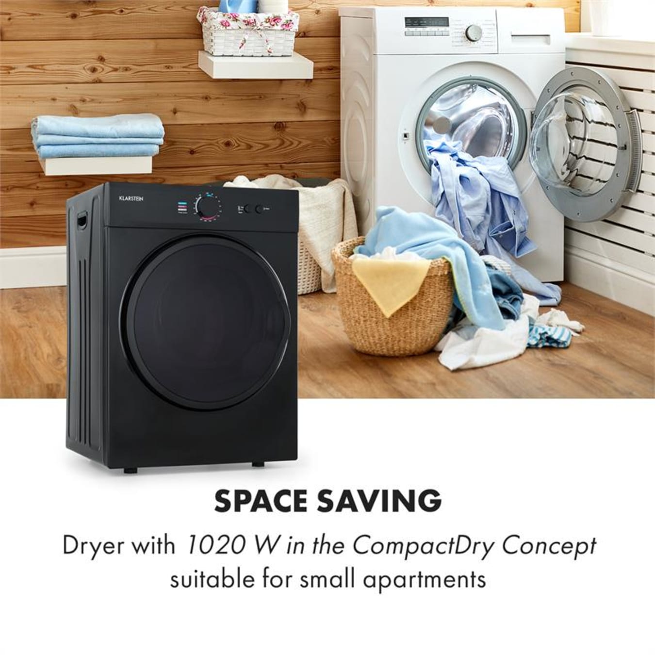 Mini-lave-linge portable de 2 à 3 kg avec panier pour sèche-linge