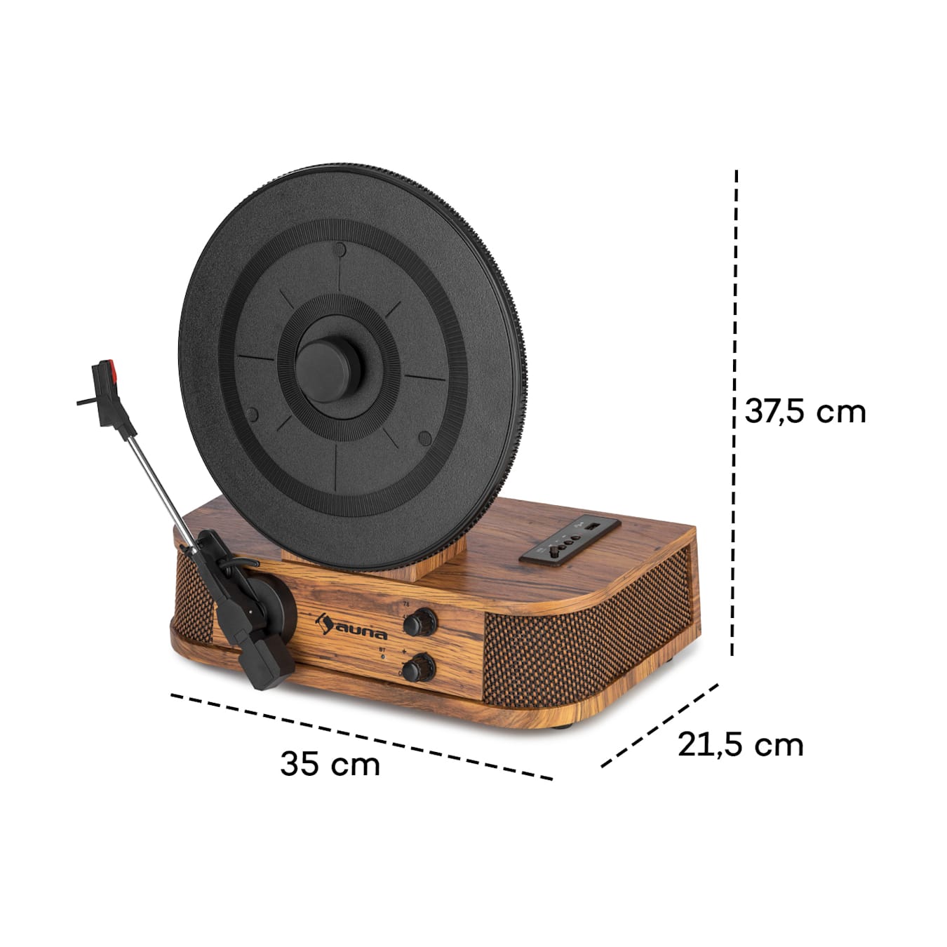 Auna Platine Vinyle Bluetooth, Tourne Disque Vinyle USB avec Haut