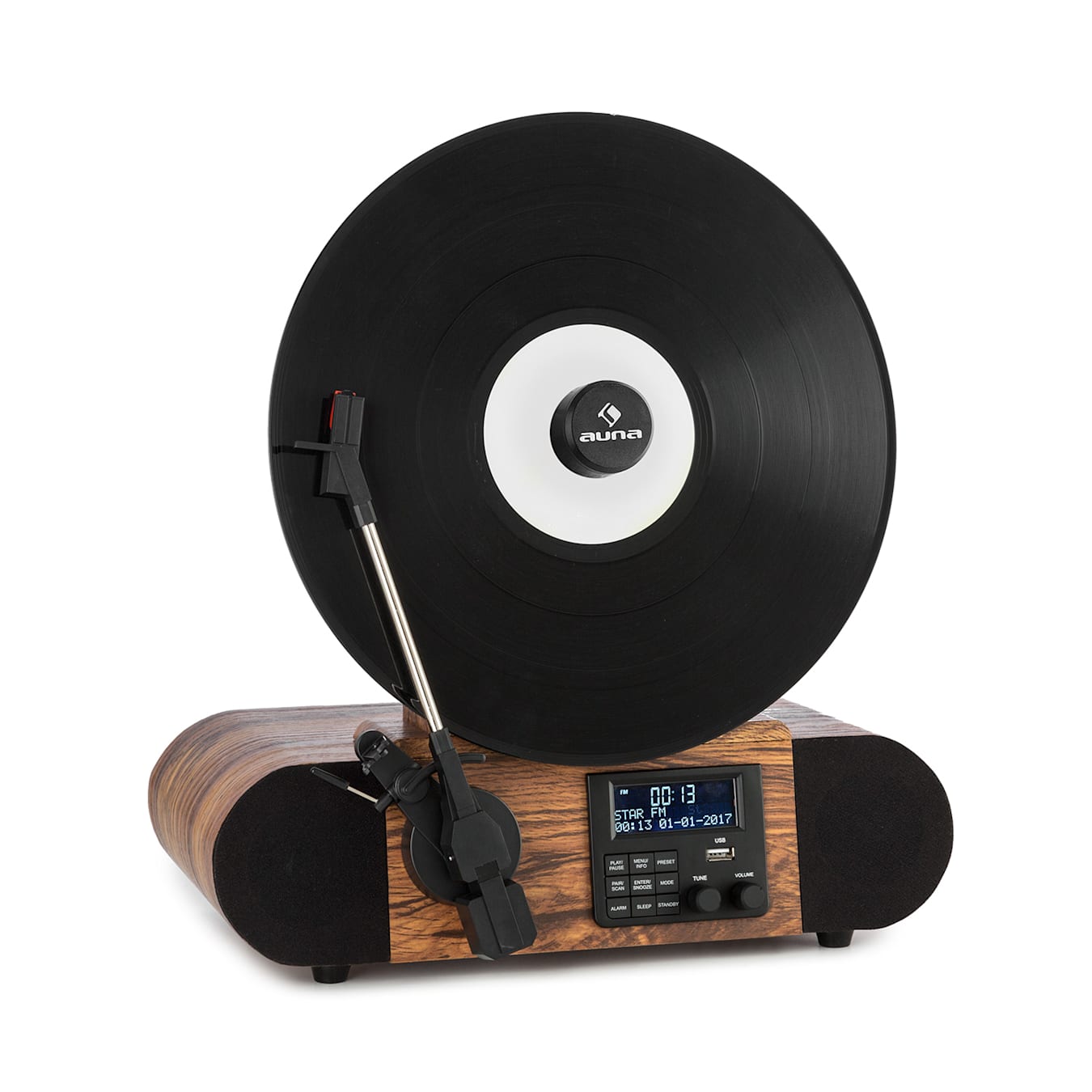 auna Verticalo SE DAB Platine vinyle rétro tuner numérique DAB USB Bluetooth  Boi Avec Bluetooth, DAB+ et radio FM