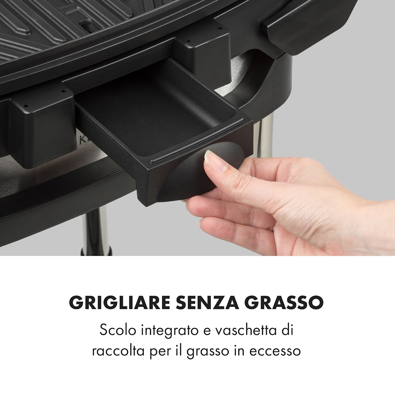 Klarstein Gatsby grill elettrico 2000W superficie barbecue antiaderente  beige/nero Nero / Beige.