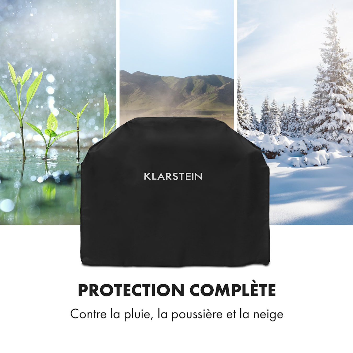 Klarstein Tomahawk housse de protection contre les intempéries, toile  canevas 600D, 30/70% PE/PVC, noire
