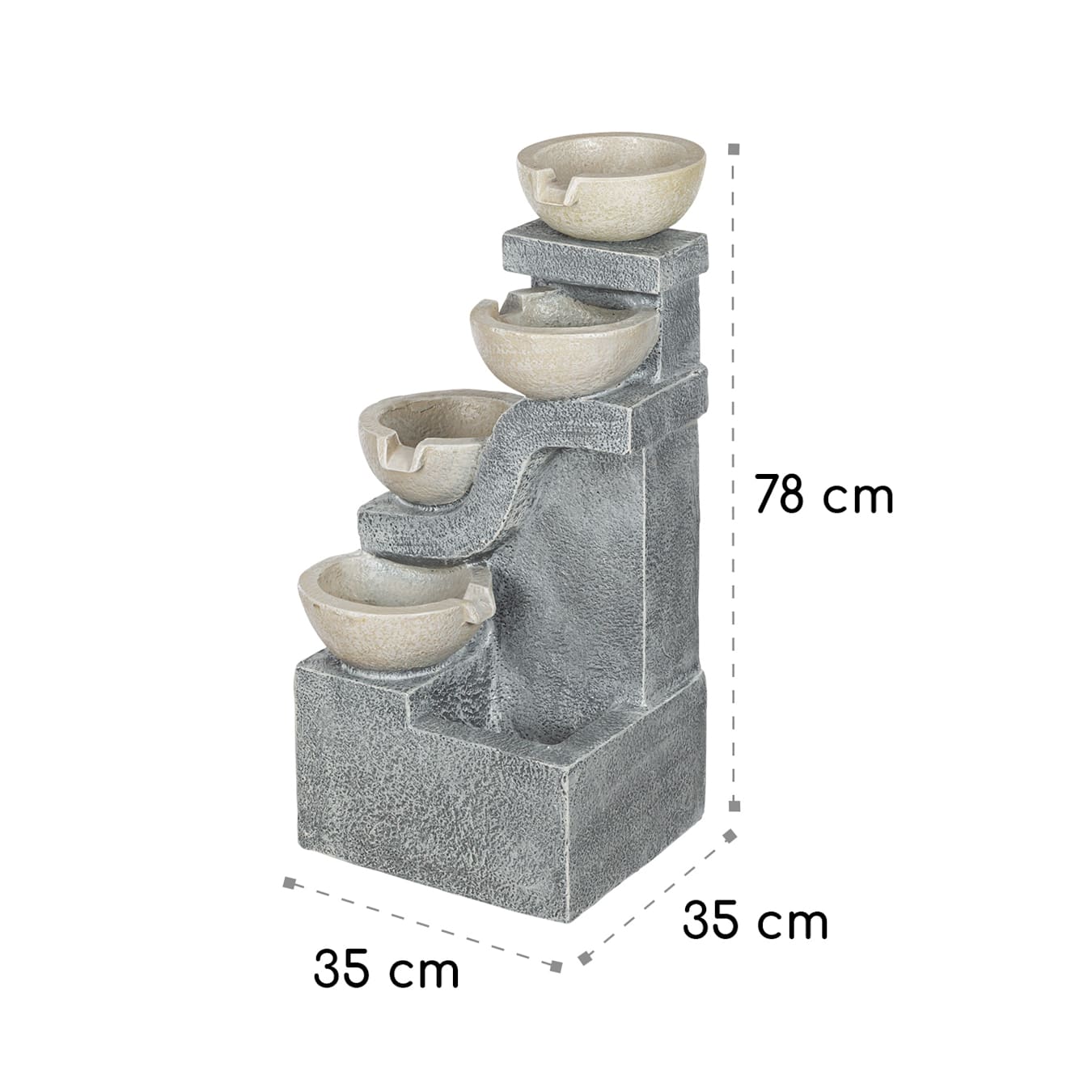 Blumfeldt Watergate Fontaine de jardin intérieur / extérieur Pompe 15W  Câble 10m