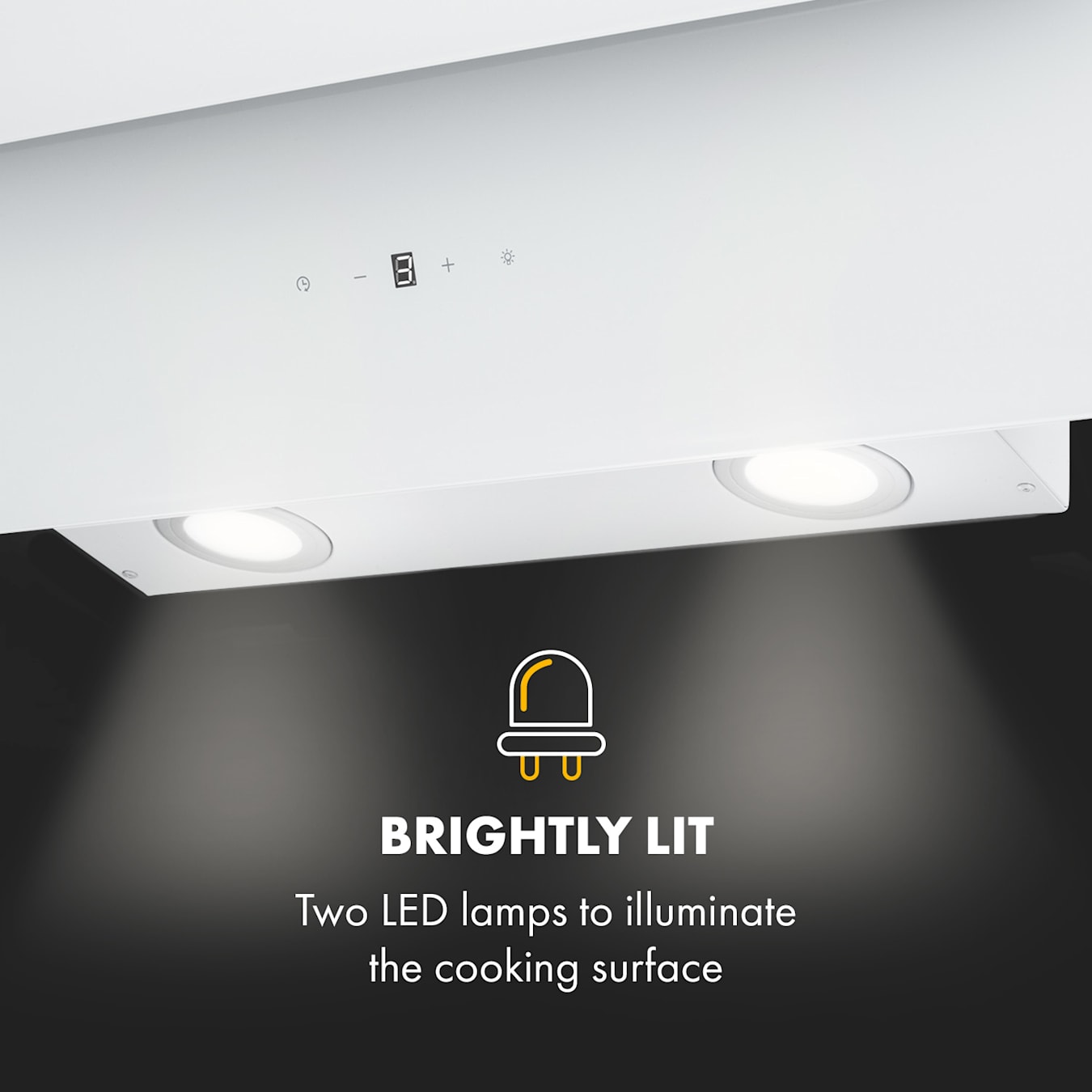 Klarstein Antonia Extractor Hood / White 60 cm Control h Glass 60cm 350m³ Panel White | EEC B Touch