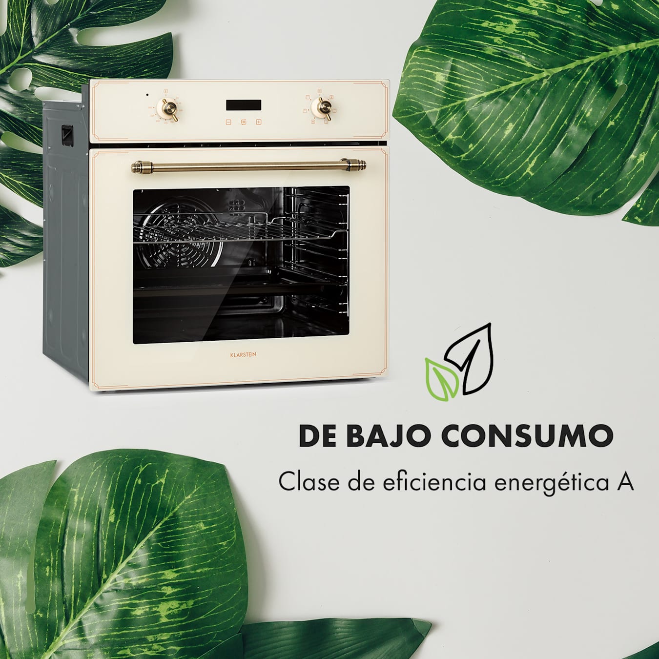 Klarstein Elizabeth Horno encastrable diseño retro 6 funciones 50