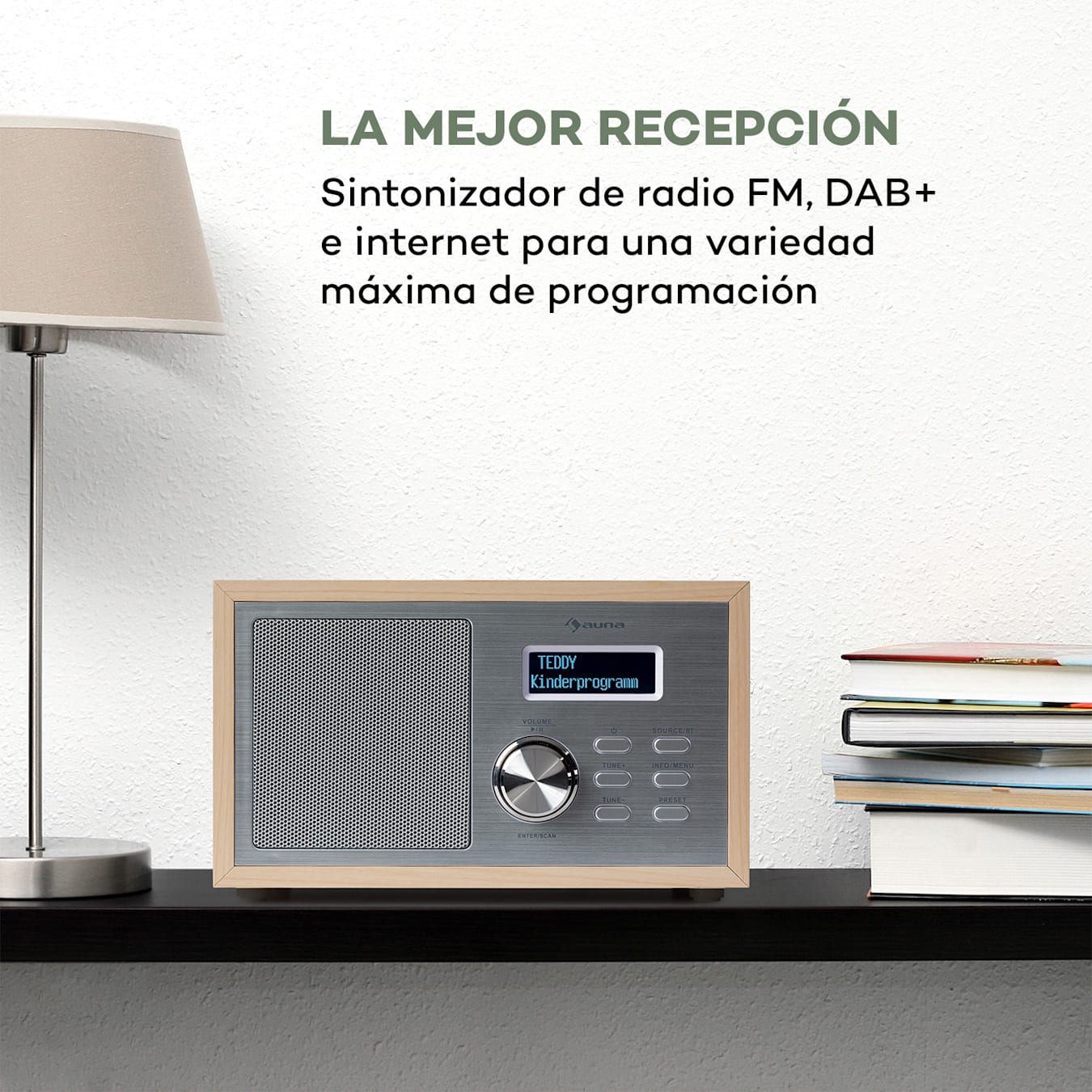 auna Verticalo SE DAB Tocadiscos Retro DAB+ Radio FM USB BT AUX Madera Con  bluetooth, DAB+ y sintonizador FM