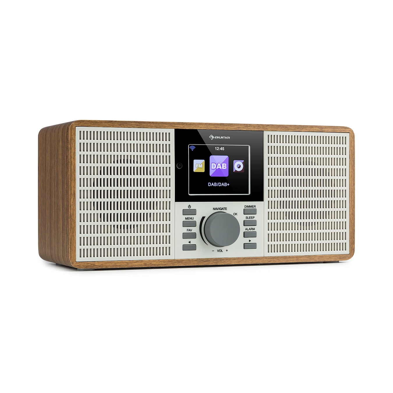 auna IR-260 Internet Radio WLAN USB AUX UPnP 2.8 HCC Display Remote  Control Wood Brown