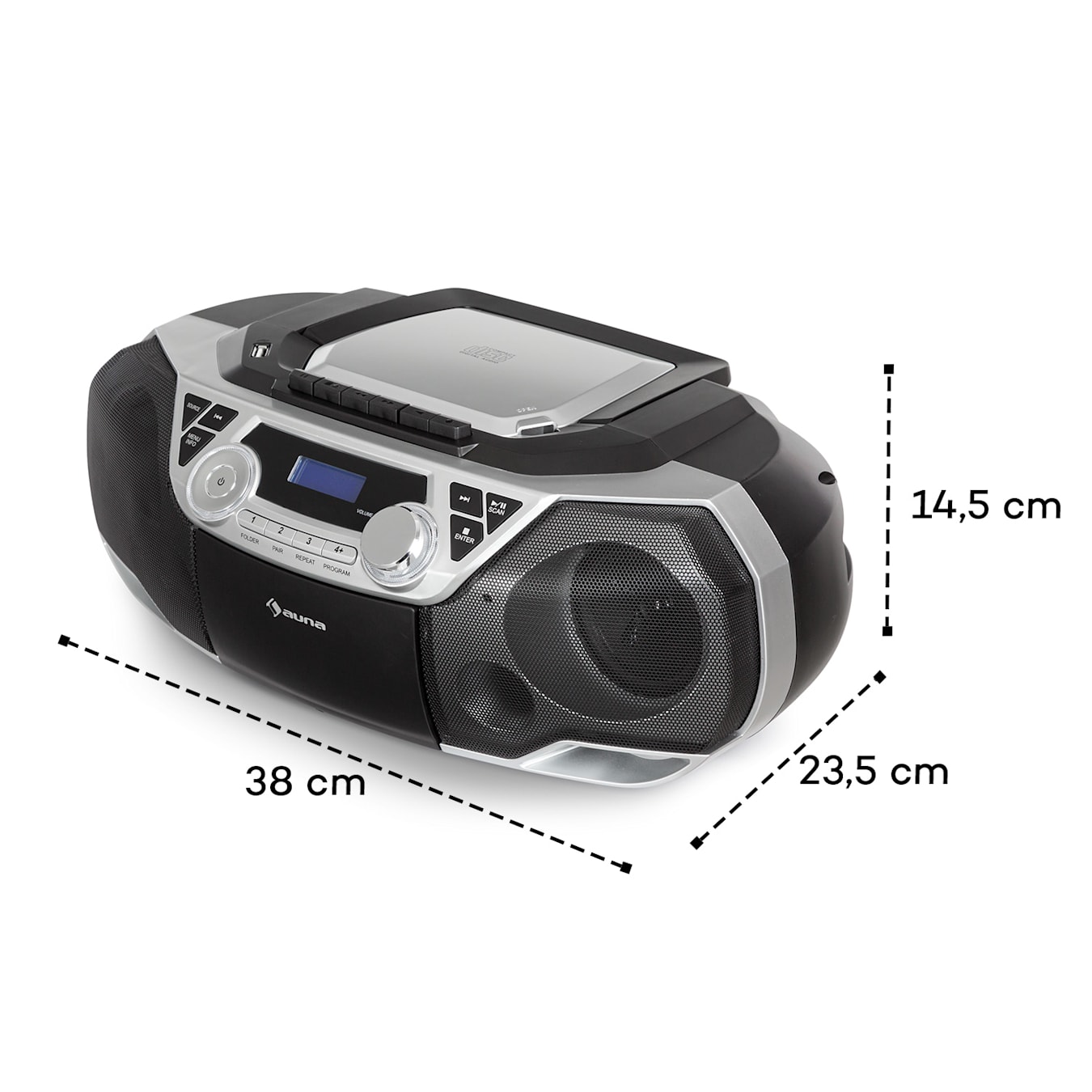 auna Roadie Sing CD boombox - Lecteur CD - Radio FM - Bluetooth 3.0 - USB -  Microphone