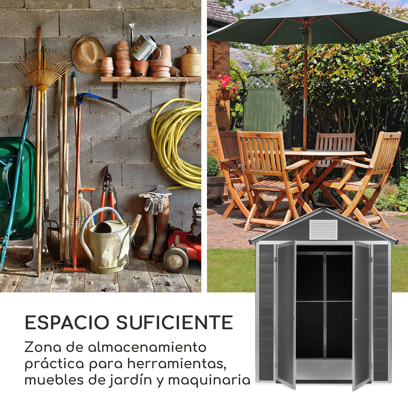 caseta jardin, cobertizo jardin, orden jardin, espacio jardin, casa pvc