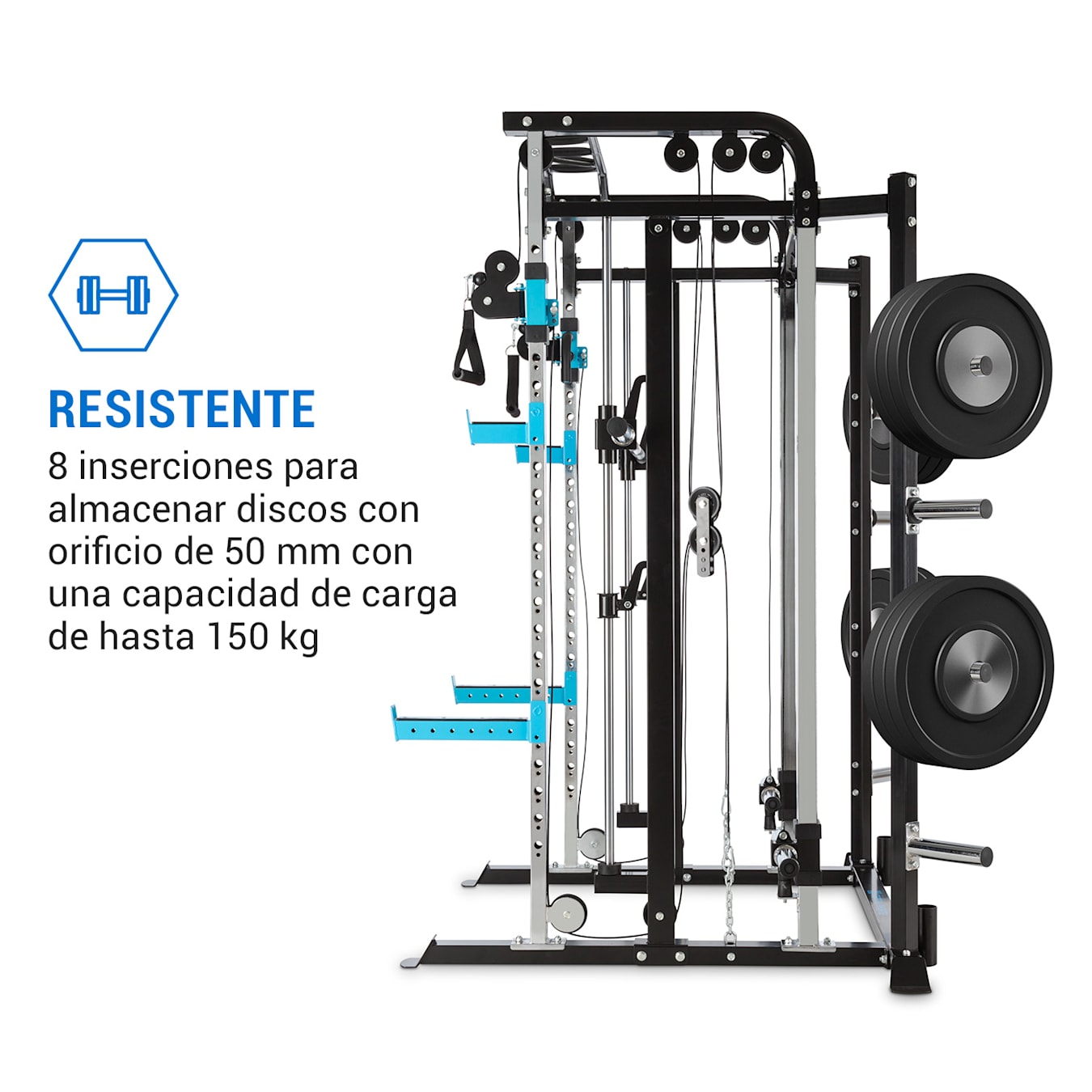 Capital Sports Amazor P Pro Jaula de musculación soportes de seguridad  ganchos en J barra de mono acero macizo