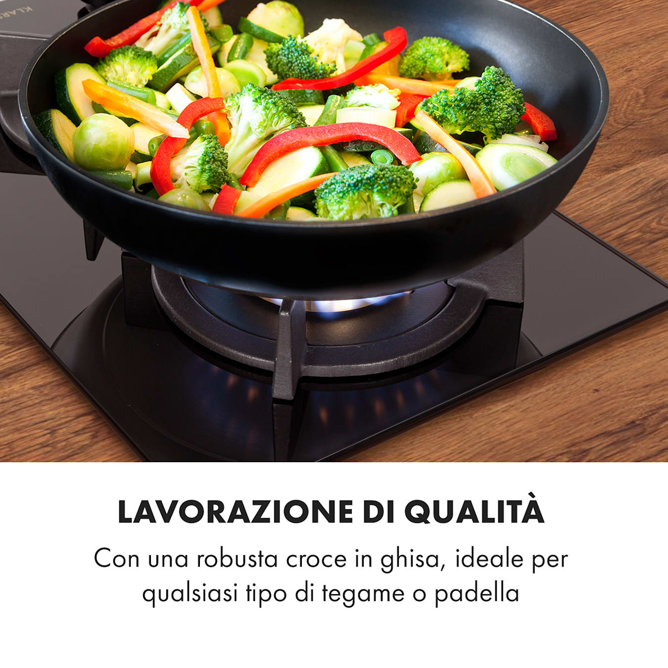 Cucina wok professionale a gas a parete con 3 fuochi