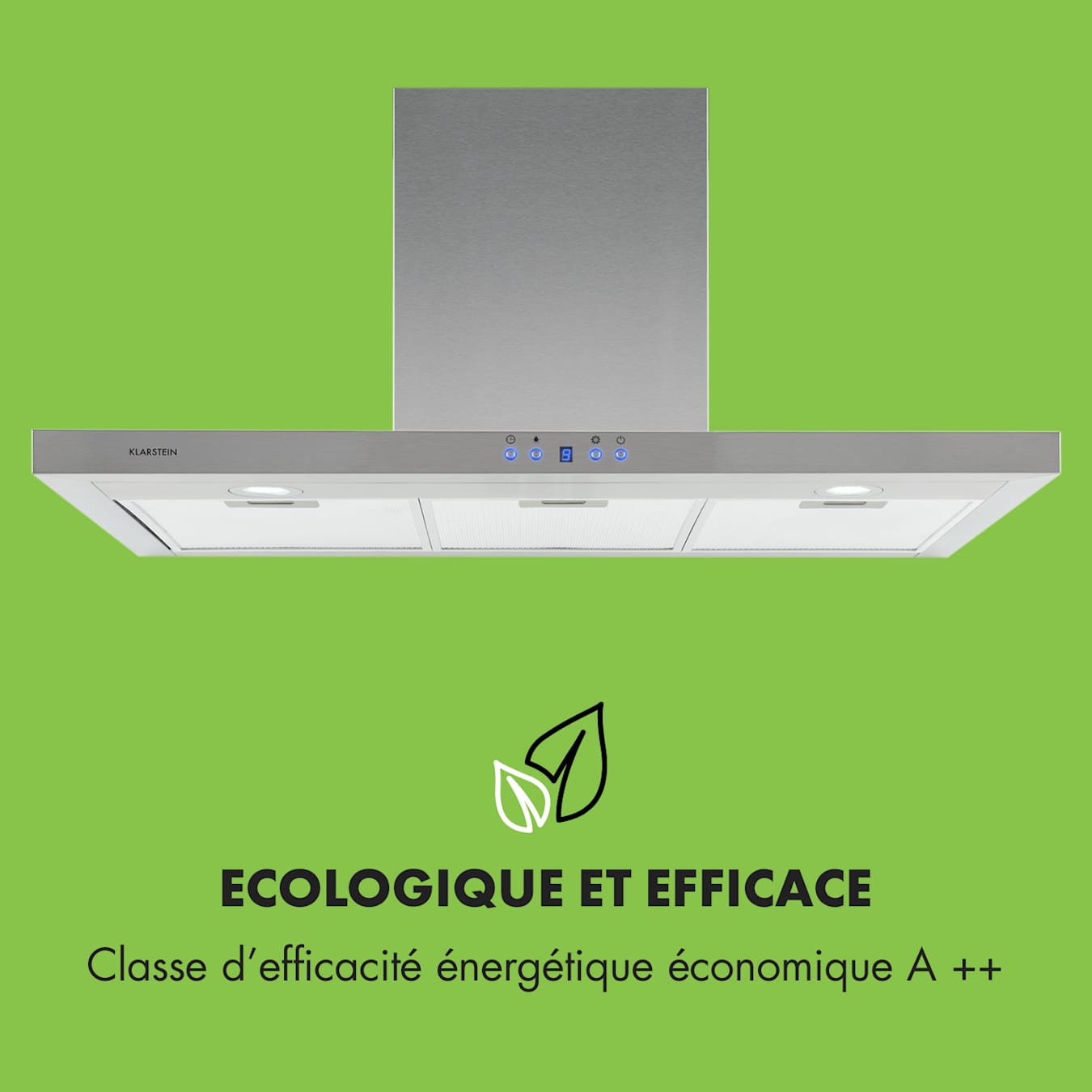 Hotte aspirante Limelight 150 cm, hotte murale, Classe d'efficacité  énergétique A, Mode d'extraction, 625 m³/h, 3 vitesses, affichage  numérique, Eclairage LED de la table de cuisson, convertib 150 cm