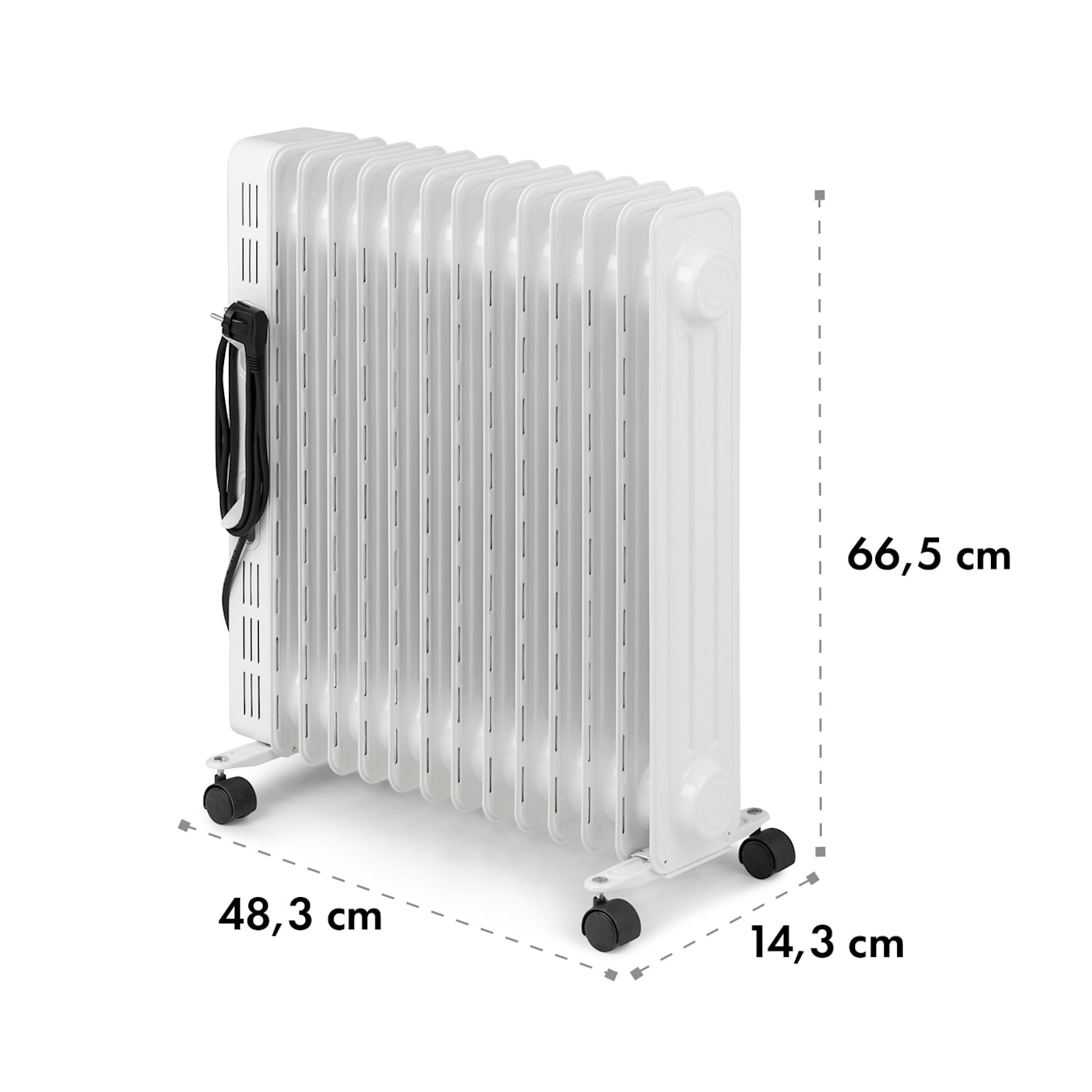 Thermaxx Heatstream Ölradiator Elektroheizung, 2500 W Leistung, bis 50 m², Temperaturbereich: 5-35° C, 24-h-Timer für On-/Off-Funktion, Digital  Display, Hyperheat, ECO Modus