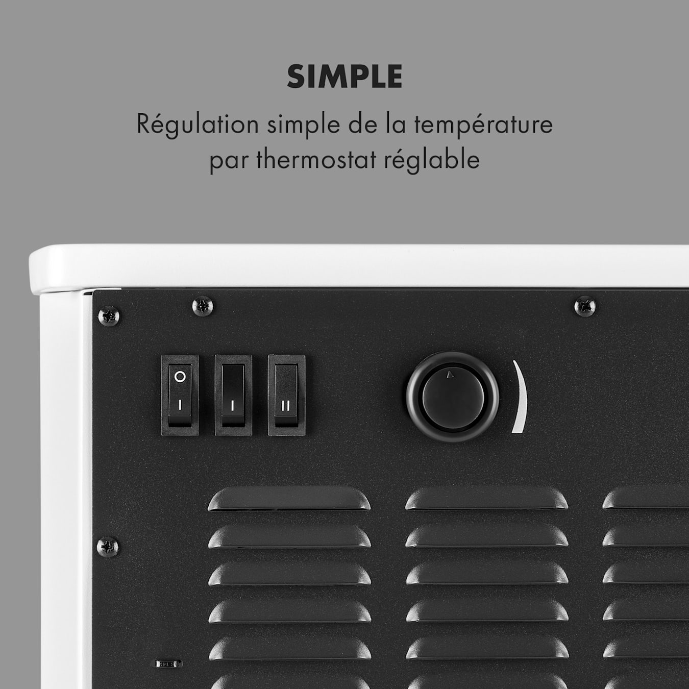 Cheminée électrique Klarstein Bormio - Chauffage 950W 1900W thermostat -  noire