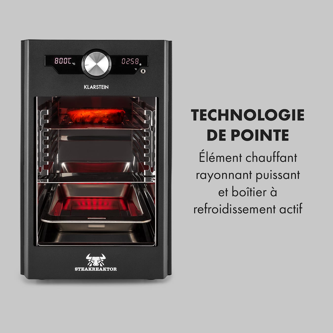 Klarstein Steakreaktor Core Barbecue haute température 2100W 800