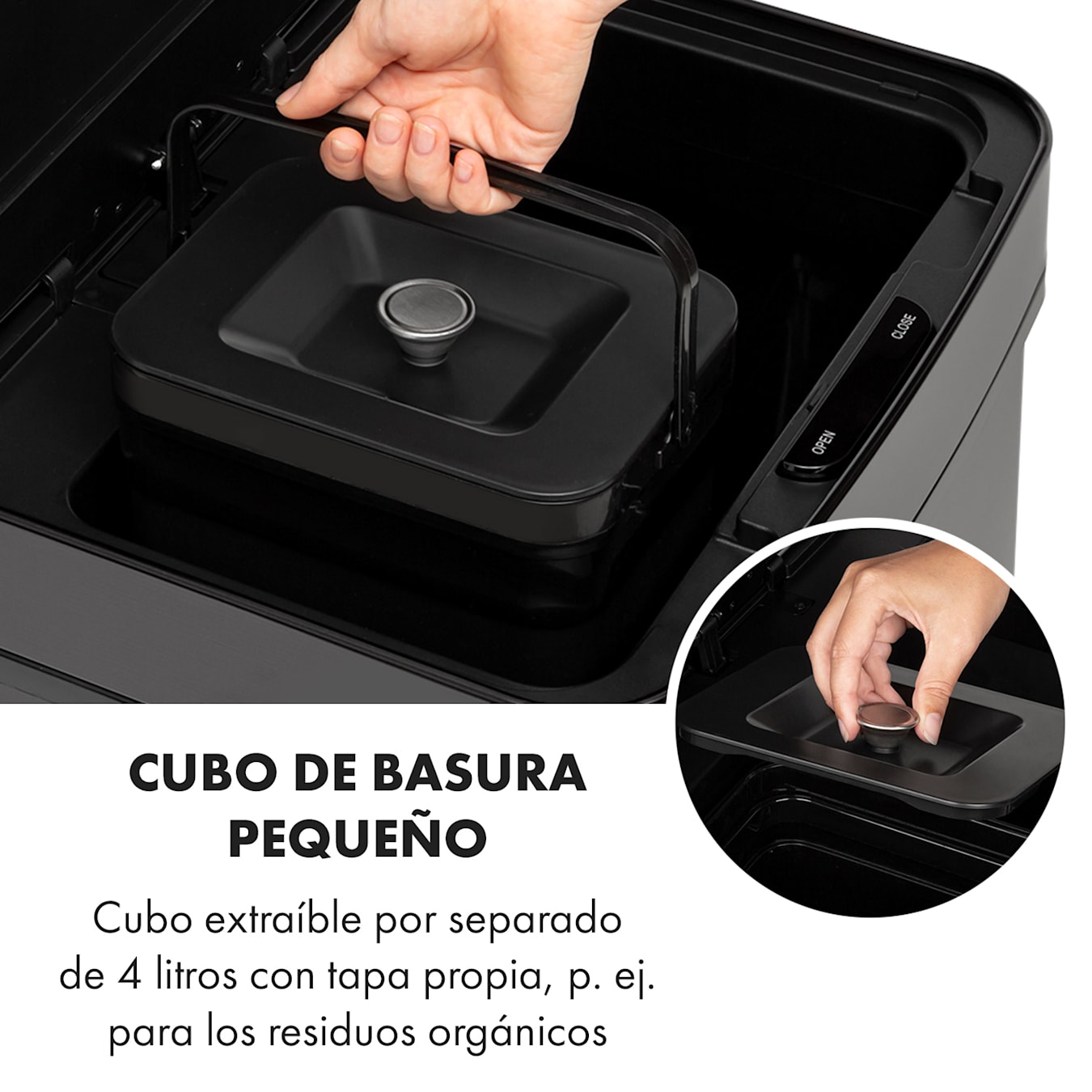 Klarstein Touchless Cubo de basura con sensor de 72 L 4 compartimentos ABS  PP Acero inoxidable Plata Metálica