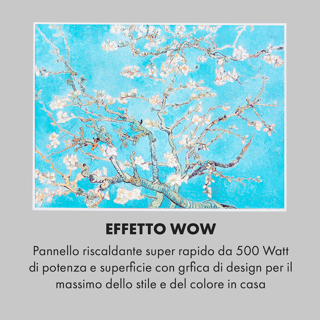 Klarstein Wonderwall Air Art Smart Pannello Radiante Infrarossi 80x60cm  500W Ramo di Mandorlo 80 x 60 cm / Design: Blossoms