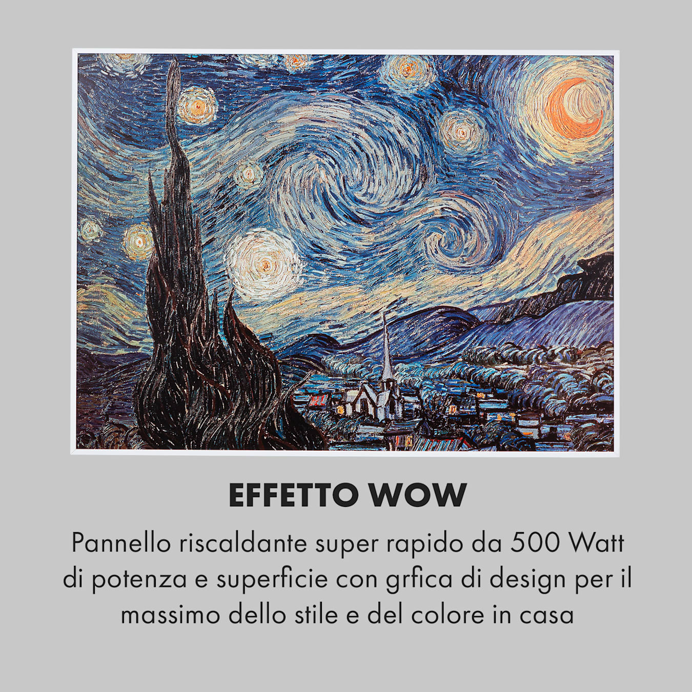 Klarstein Wonderwall Air Art Smart Pannello Radiante Infrarossi 80x60cm  500W Notte Stellata 80 x 60 cm / Design: Starry Night