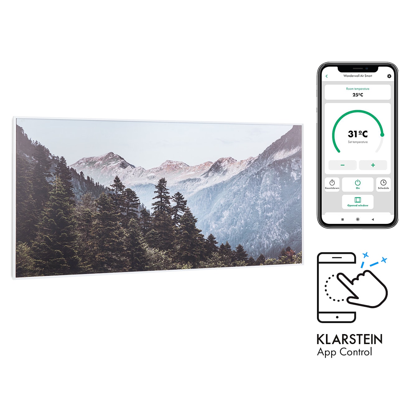 Klarstein - Radiateur infrarouge connecté 750W, contrôle par app