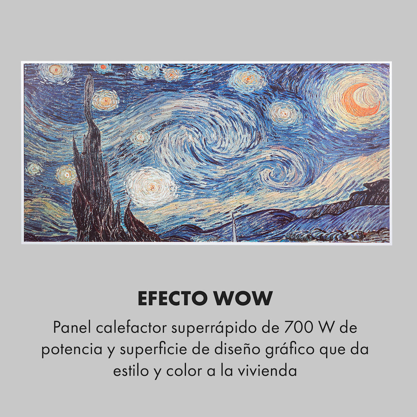 Klarstein Wonderwall Air Art Smart Panel calefactor infrarrojo 80x60cm 500W  Noche estrellada 80 x 60 cm / Diseño: Noche estrellada