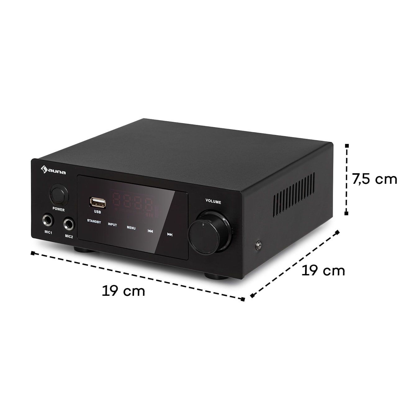 auna AMP-2 DG Amplificateur HiFi stéréo karaoké 2x 50W Bluetooth 4.0 USB