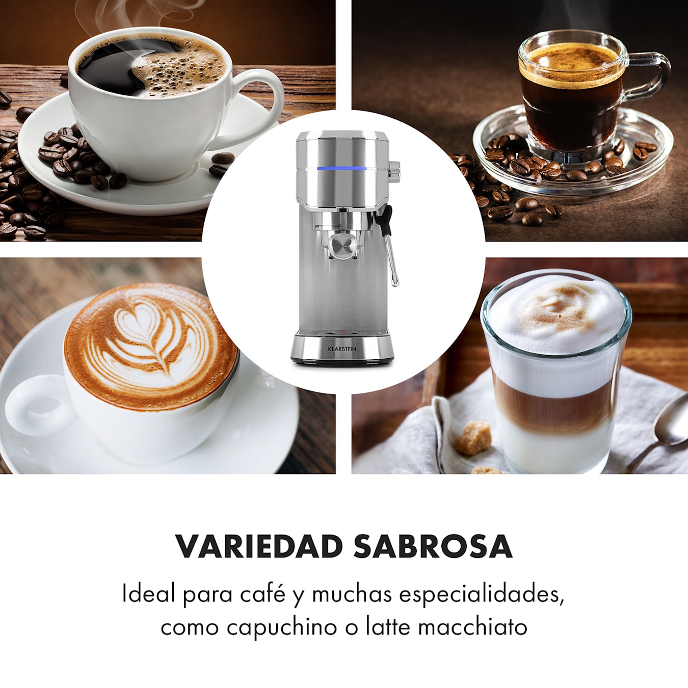Máquina de café expreso de 20 bares, cafetera espresso retro con espumador  de leche para capuchino, café con leche, macchiato, tanque de agua