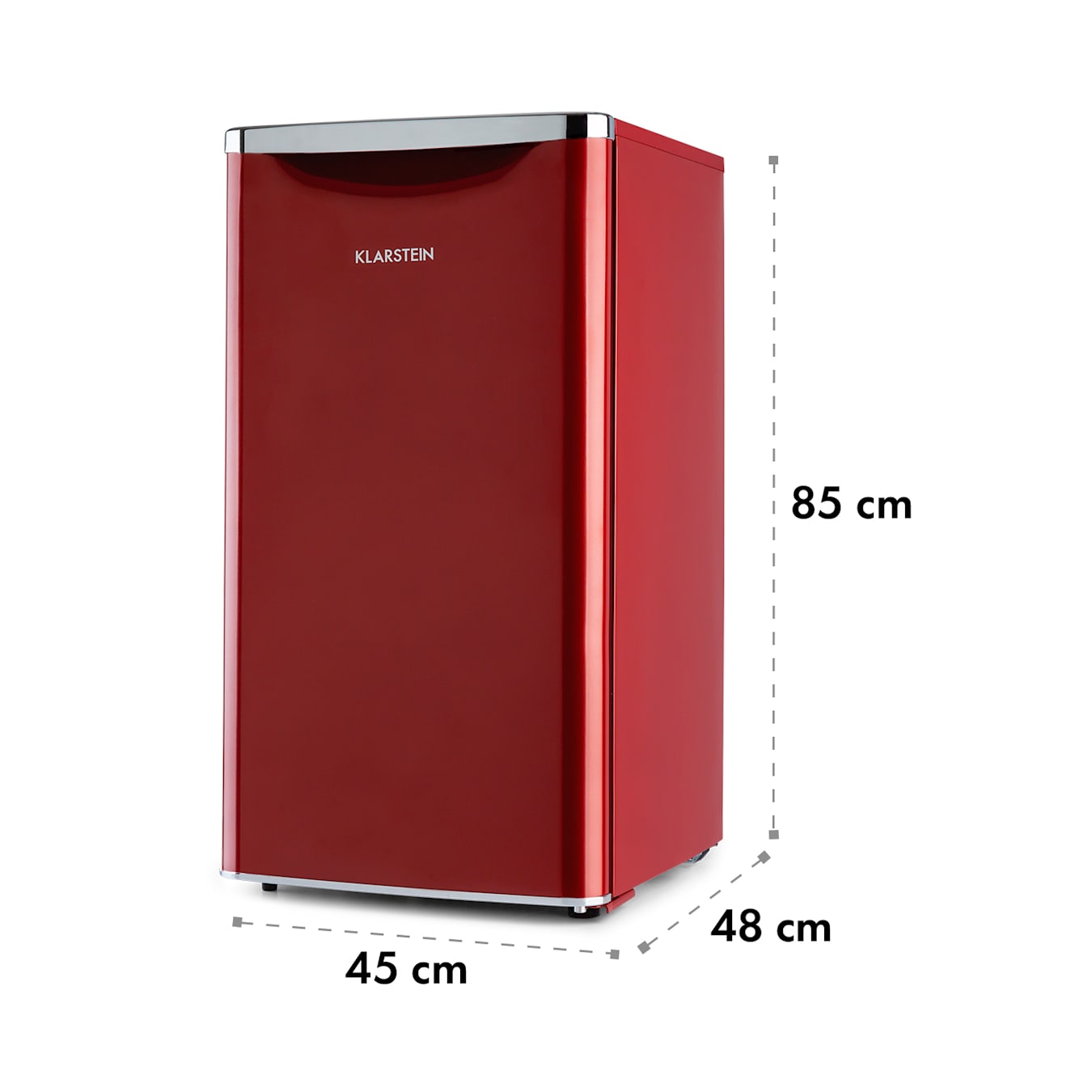 Klarstein Table Top Kühlschrank BCH-50BG Blk 10033822A, 53.5 cm hoch, 40 cm  breit, Hausbar Minikühlschrank ohne Gefrierfach Glastür klein Kühlschrank