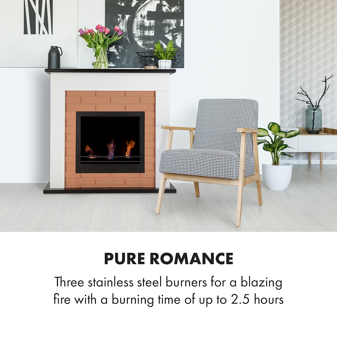 Marco de chimenea - Romance - decoración de madera blanca