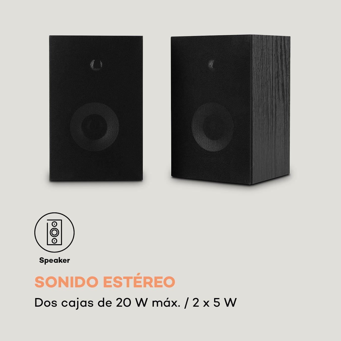 auna TT-Play PLUS Tocadiscos Altavoces 20W máx. BT 33/45 rpm Madera Negra