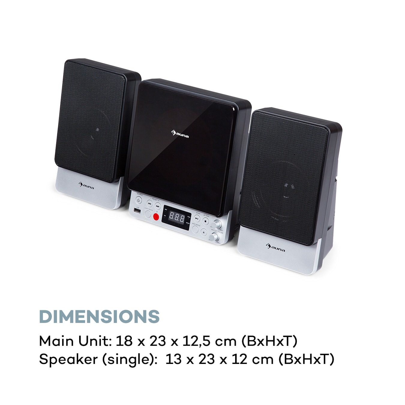 AUNA Karaoke Star - Système de karaoké, Kit Complet, Puissant, Bluetooth,  USB/SD, Line-in, Câbles d'Enceintes INCL, Micro x2, 2X 50W Max - Noir Mat