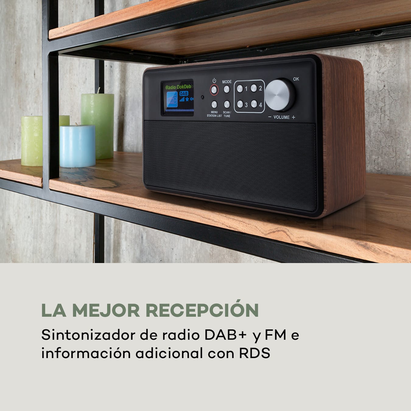 Nestor DAB+ Radio DAB+/FM 2 modos de funcionamiento pantalla de