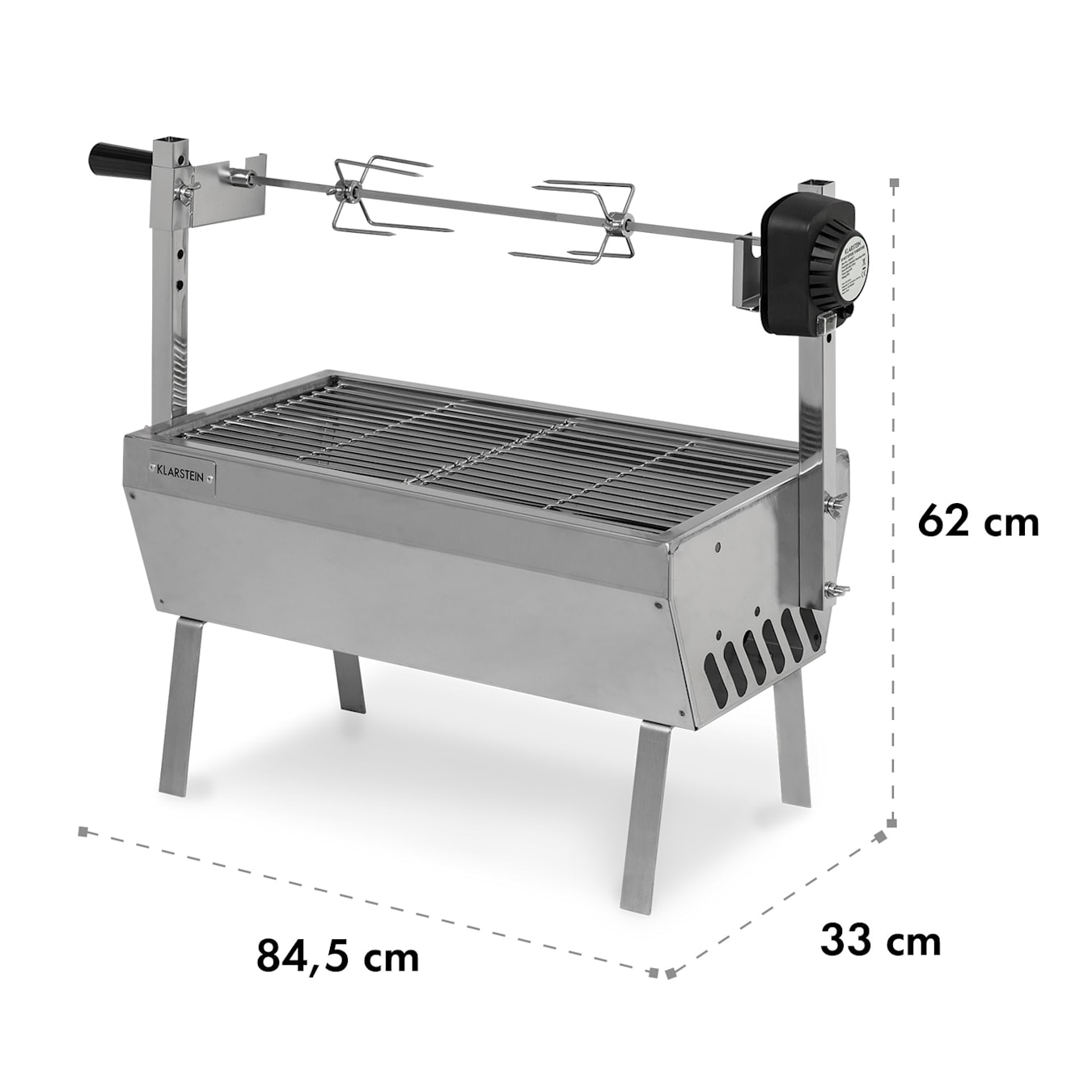 Ongrijpbaar Betasten echo Sauenland Mini braadgrill draaispit 4W max. 12kg edelstaal