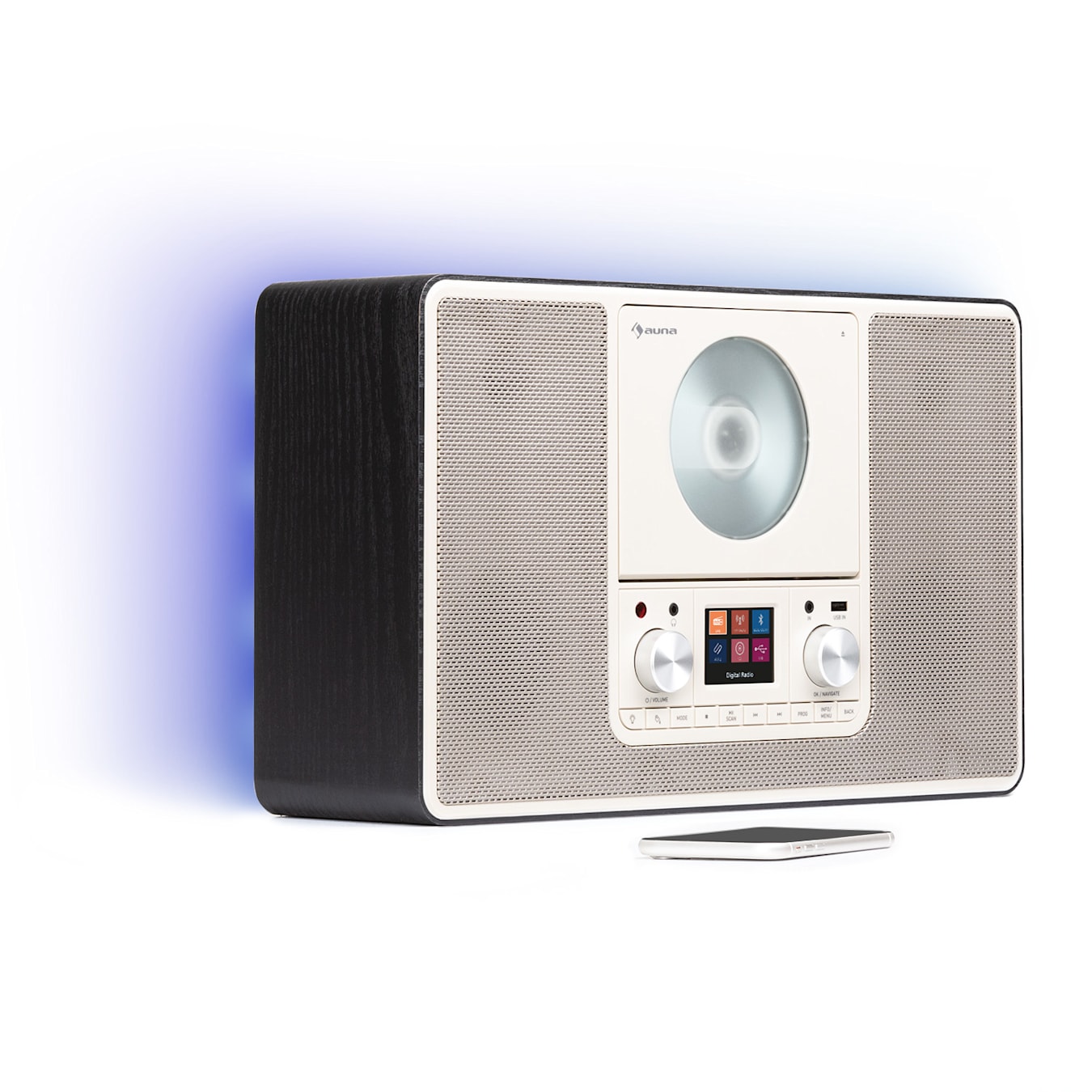 auna Verticalo SE DAB Tocadiscos Retro DAB+ Radio FM USB BT AUX