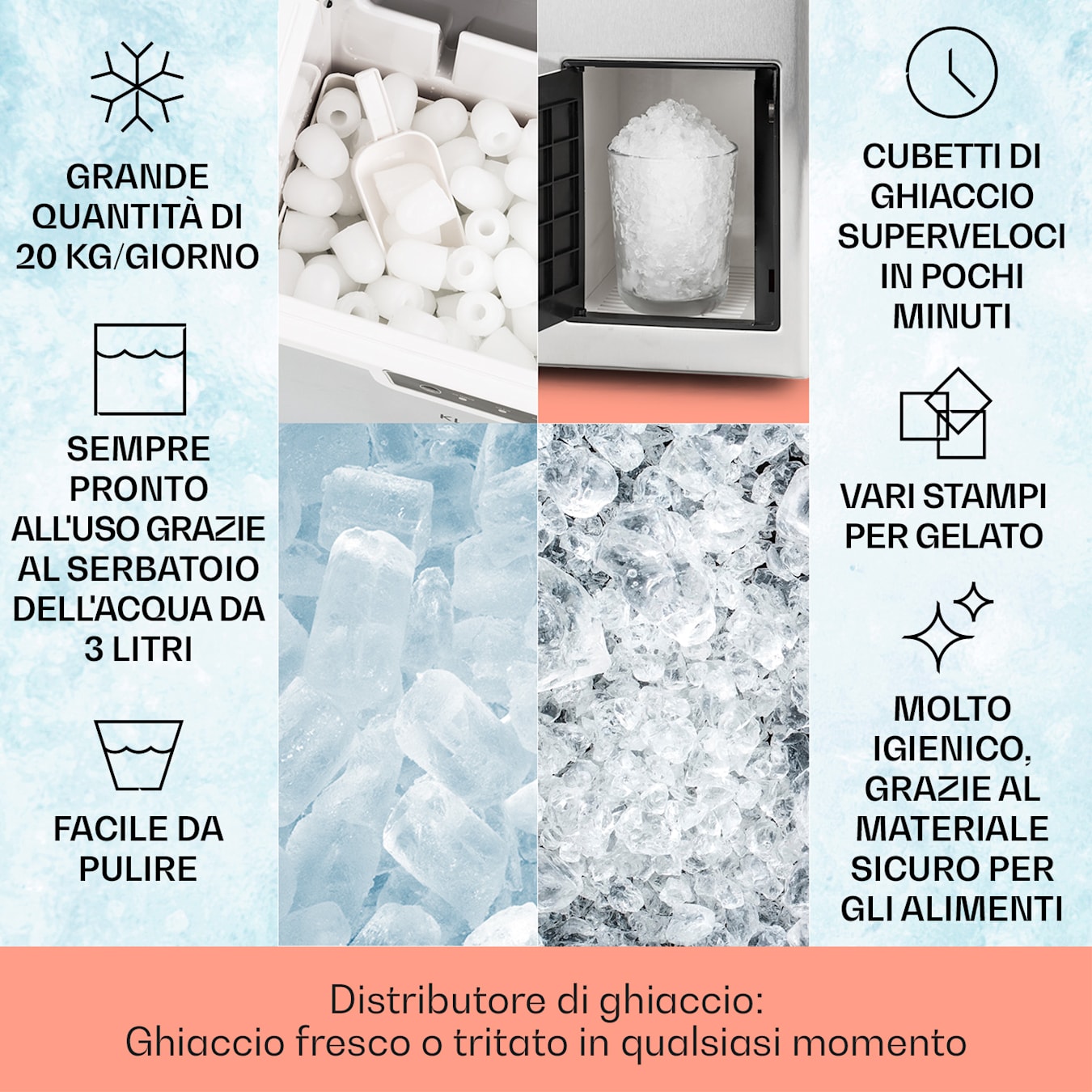 Icefestival Bullet, Macchina del Ghiaccio, 1,9l, 20kg/24h, 400W proiettile