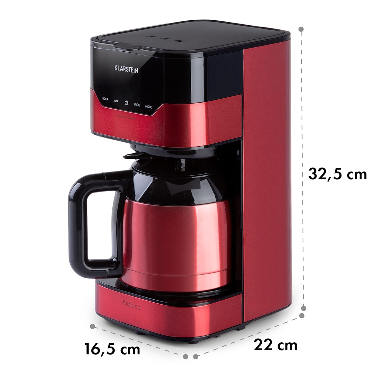 Cafetière arabica 1,2l 800W contrôle EasyTouch - argent & noir Rouge