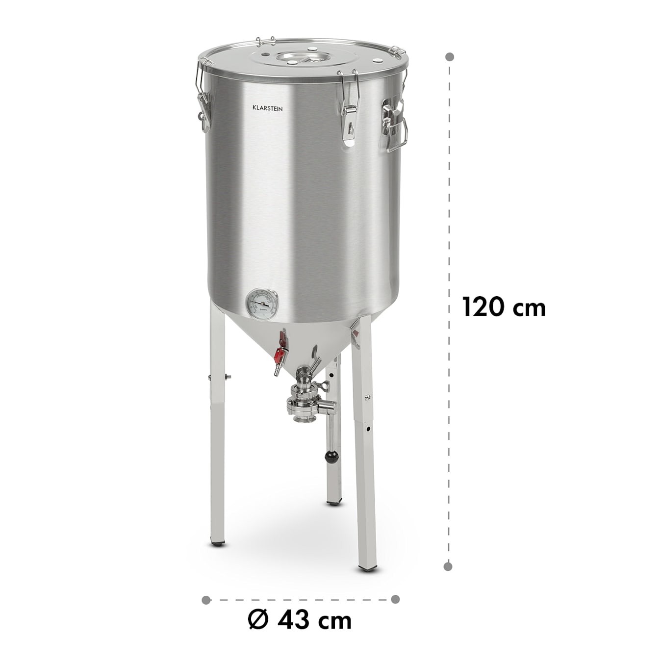 Gärkeller Pro XL cuve de fermentation 60 litres, vanne de vidange de la  levure, acier 304