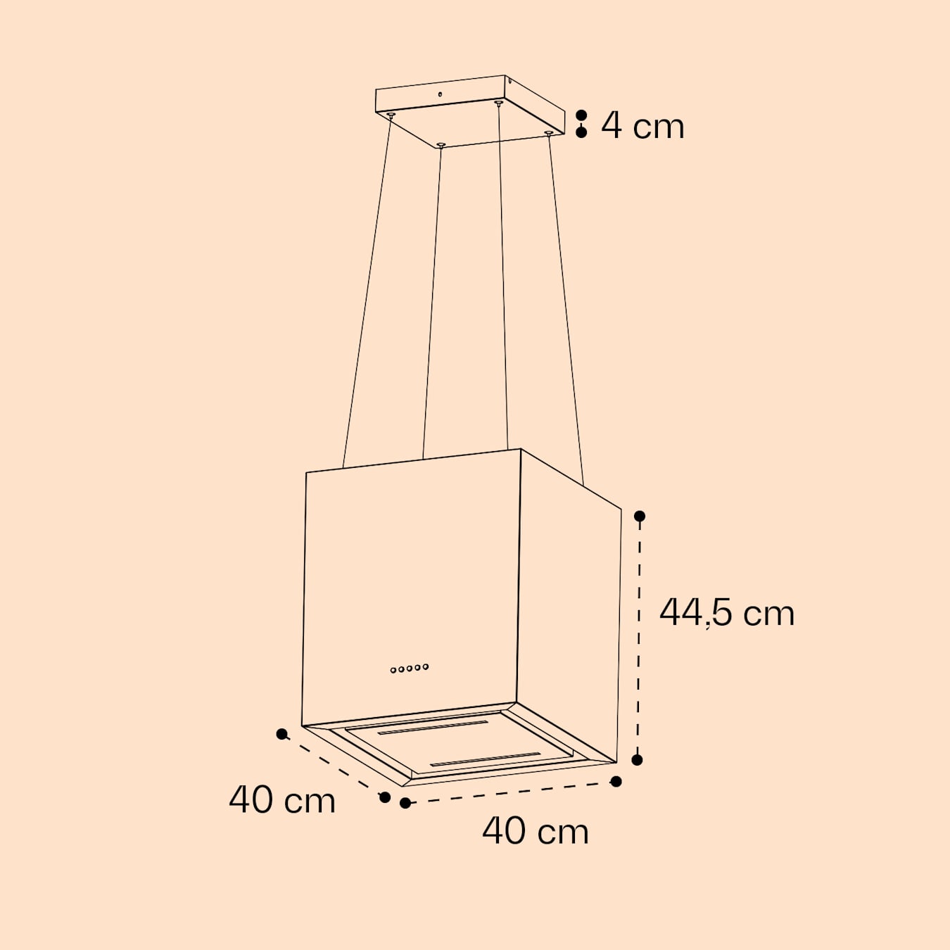 Klarstein Hotte Aspirante Ilot Central de Cuisine Silencieuse et Design,  Débit d'air 595m³/h, Minuteur, 3 Modes, Contrôle via Application Mobile