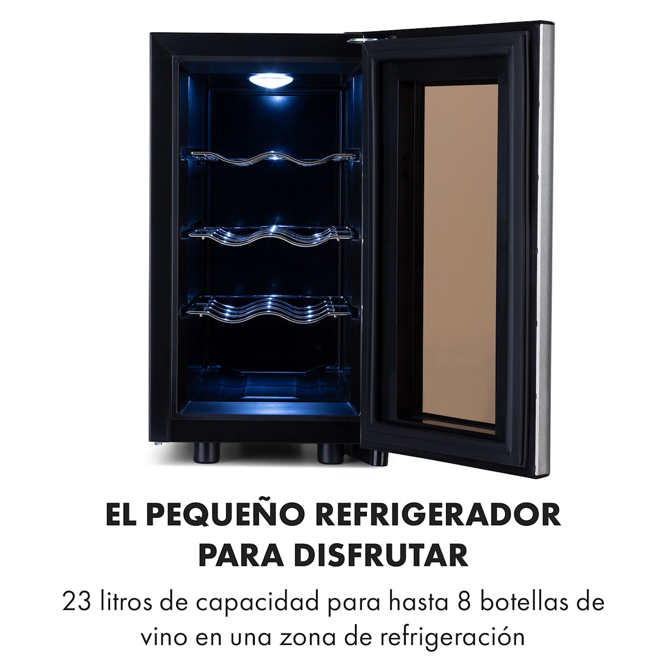 Nevera para vinos Reserva 8 Slim Uno, 8 botellas, 23 litros, acero  inoxidable 1 zona de