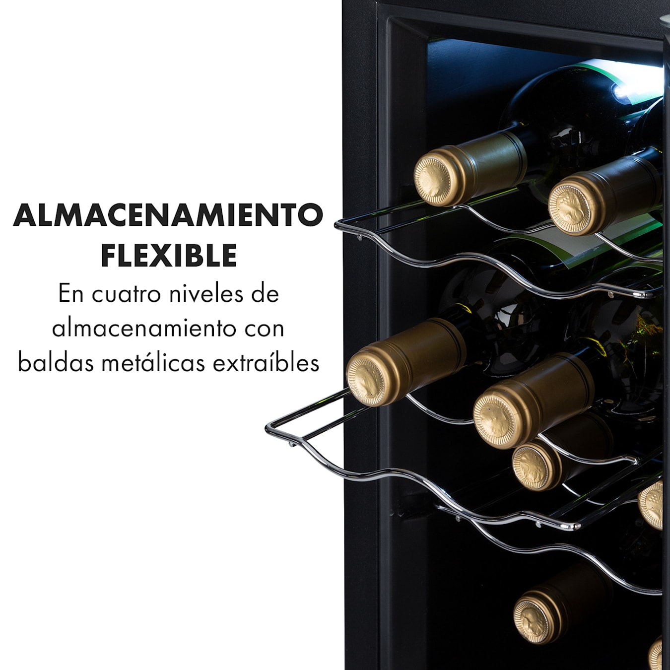 Klarstein Vinoteca 8 Botellas, Nevera Vinos de Una Zona, Nevera Expositora  Vino y Cerveza, Pequeña Interior y Exterior con Puerta de Cristal,  Protección UV, Panel Táctil,11-18°C : : Hogar y cocina