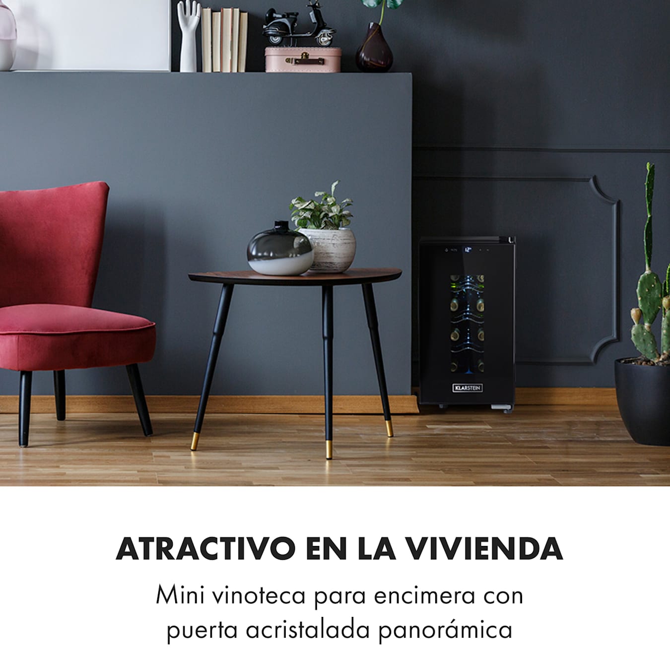 Klarstein Vinoteca para Vinos, Nevera Vino Una Zona, Botellas Vino