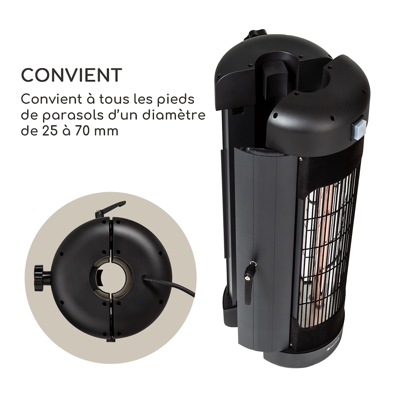 Chauffage rayonnant - Blumfeldt Heat Guru 3000 - 3000W IP54 - Extérieur -  Télécommande - Noir - Appareils de chauffage extérieur à la Fnac