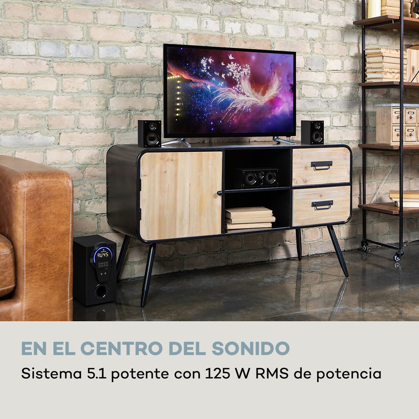 Sistema de sonido envolvente Areal 653 de 5.1 canales 145 W RMS Bluetooth  USB SD AUX