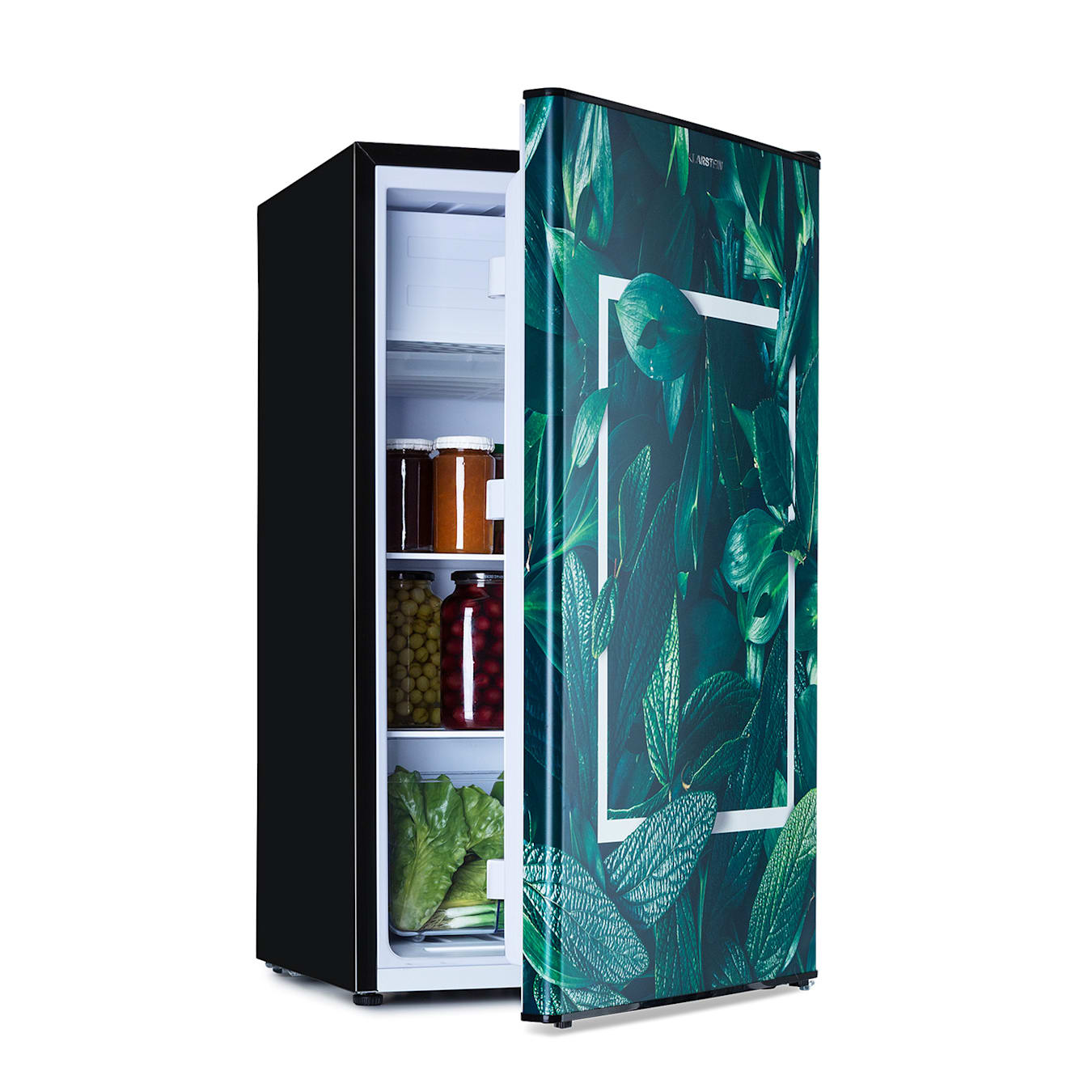 CoolArt 79L - Frigorifero con vano congelatore, frigorifero, freezer, Capacità: 79L, Classe F, Vano congelatore: 9L, 2 livelli, Cassetto per  le verdure, Vani sullo sportello, 41 dB